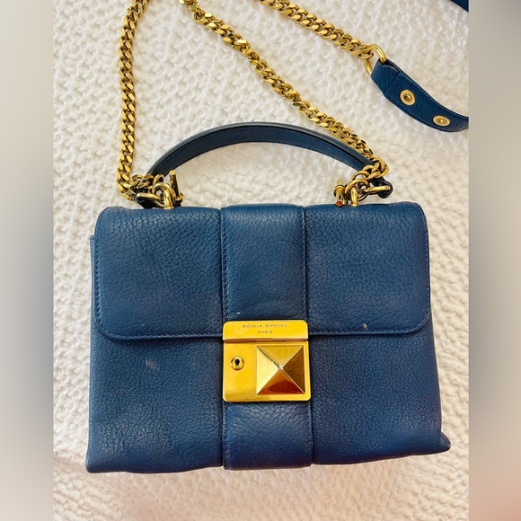 Blue Leather Sonia Rylie’s Handbag with Shoulder Strap - Picture 3 of 3